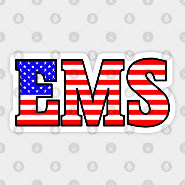 EMS - Serif style in USA flag colors Sticker by BassFishin